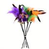 1PC Color Random Cat Toy Bell Feather Funny Cat Rod Toy