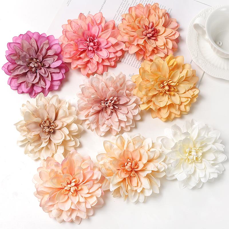 3Pcs Artificial Snowy Flower 11cm Silk Flower Head Home Decoration Wedding Decor DIY Bridal Chest Flower Party Accessories