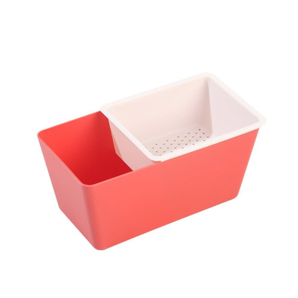 

Plastic Snack Box Creative Washing Basket Hollow Design Melon Seed Box Office красный