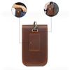 Men's Genuine Leather Mobile Phone Waist Bag, Cowhide Multi-functional Buckle, Belt-fitting Mobile Phone Bag
