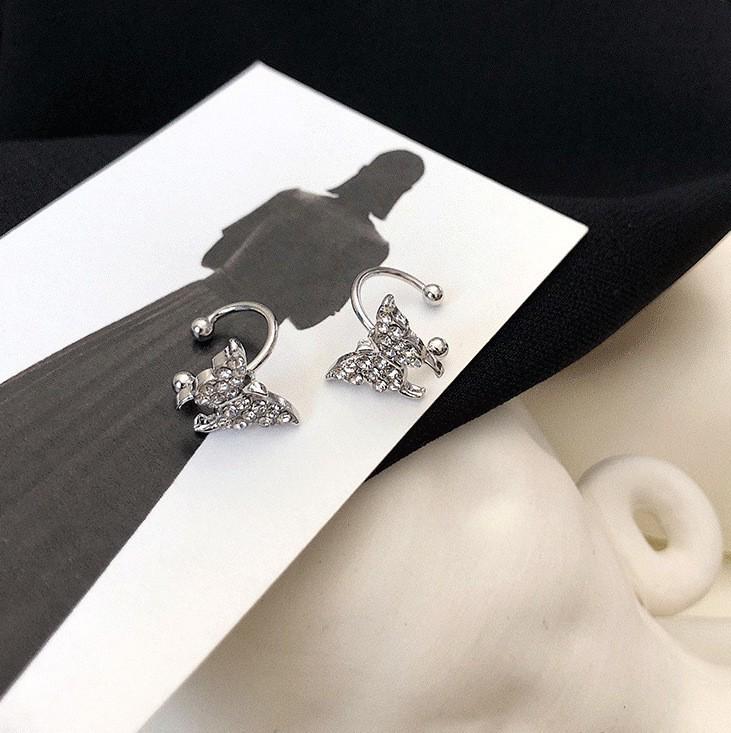 Zircon Butterfly Ear Cuff for Non-Pierced Ears - Elegant Forest Style