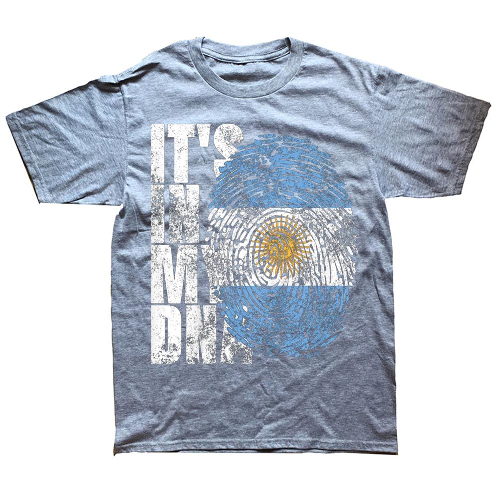 Funny It's In My DNA Argentinian Cool Gift Argentina Flag T Shirts Summer Boyfriend Cotton Streetwear Birthday Gifts T-shirt Men
