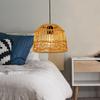 Plastic Simulated Rattan Lamp Cover Vintage Geometric Light Cover Pendant Light Cover  Home Bedroom