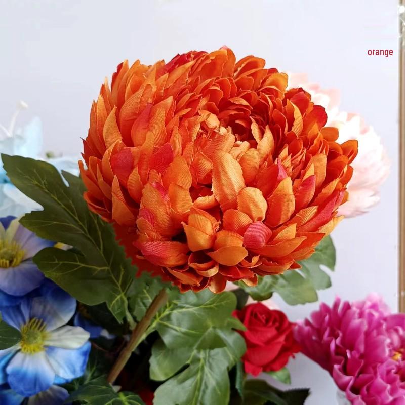 Large Artificial Chrysanthemum, Gaillardia, and Peony Flowers for Home Decor and Photo Props