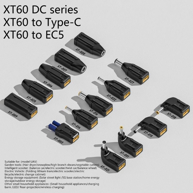 MultiPurpose XT60 To DC5521 Male Female Adapter XT60 To EC5/DC5 5.5x2.1mm Power Converters For Electronic Devices Power