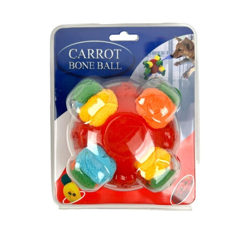 Squeaky Dog Chew Toy Ball With Treats Dispenser For Active Dog Interaction Teeth Cleaning Chewing Squeaky Exercise Toy красный