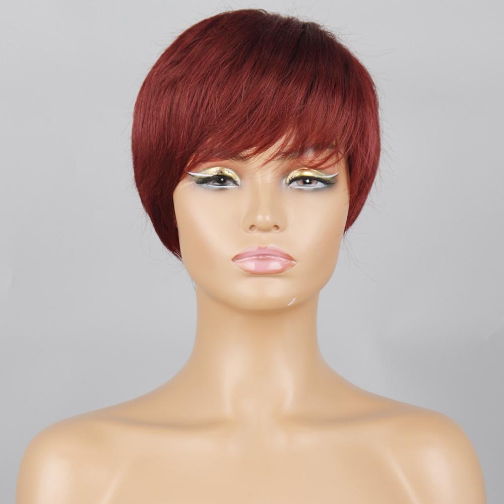 LISI HAIR Women Short Wigs Black Brown Red Wine Color Synthetic Heat Resistant Fiber Wigs for Women Daily Wear