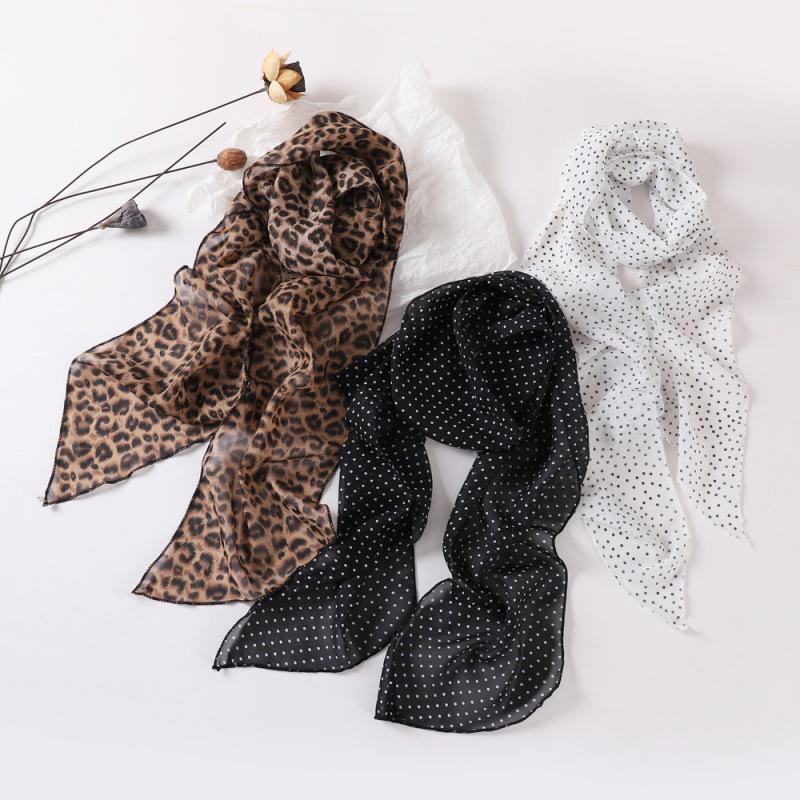 Small Long Polka Dot Scarf Printed Loose Streamer for Women  Spring and Autumn Versatile Decorative Scarf Simple Hairband