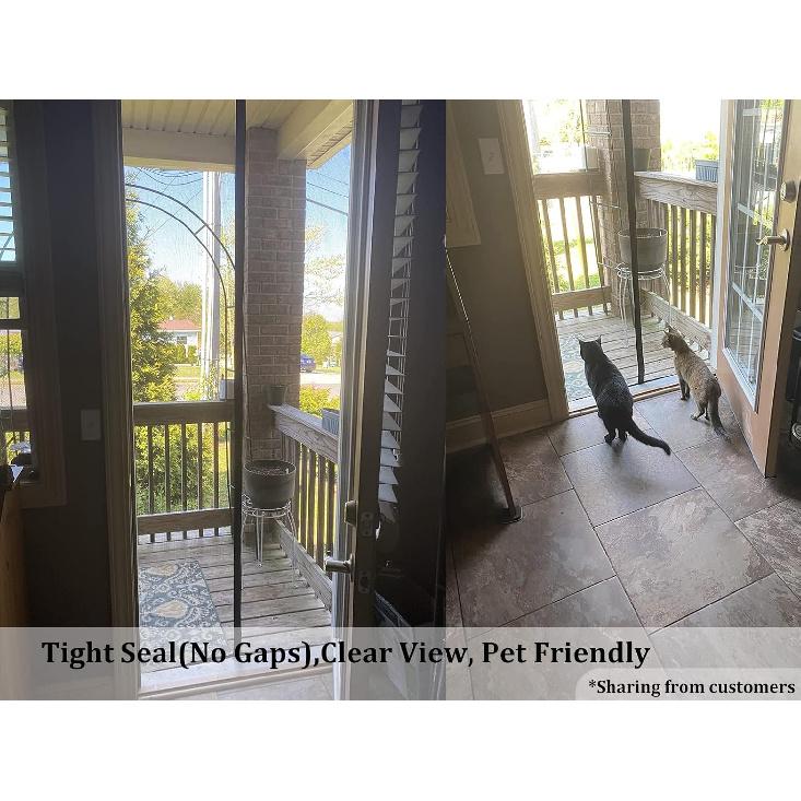 Upgraded Magnetic Screen Door for Tall Door to 38x98 with 42 Longer & Stronger Magnets,Retractable Screen Doors for Front Door,Heavy Duty Fiberglass