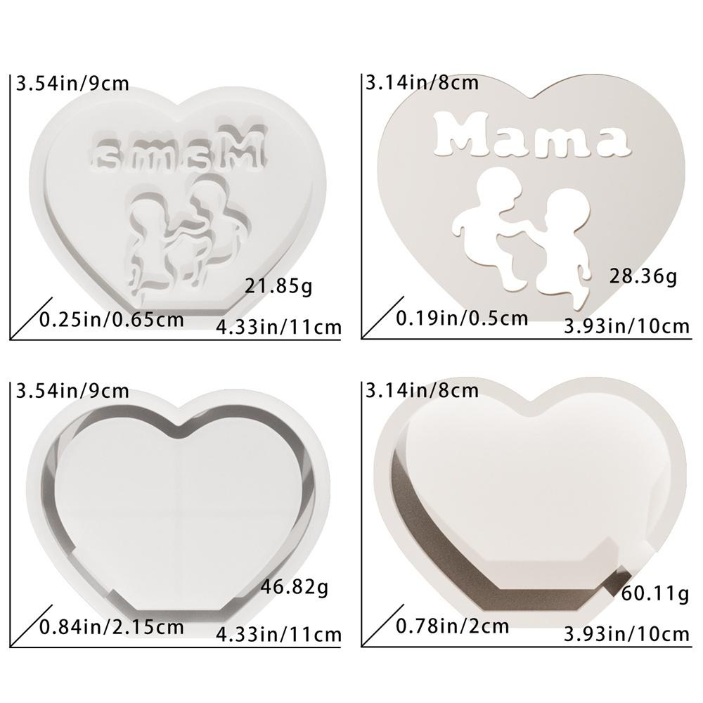 Hollow Mother's Day Silhouette Silicone Mold Mother Mama Letter Love Atmosphere Lamp Gift Box Candle Base Gypsum Resin Molds