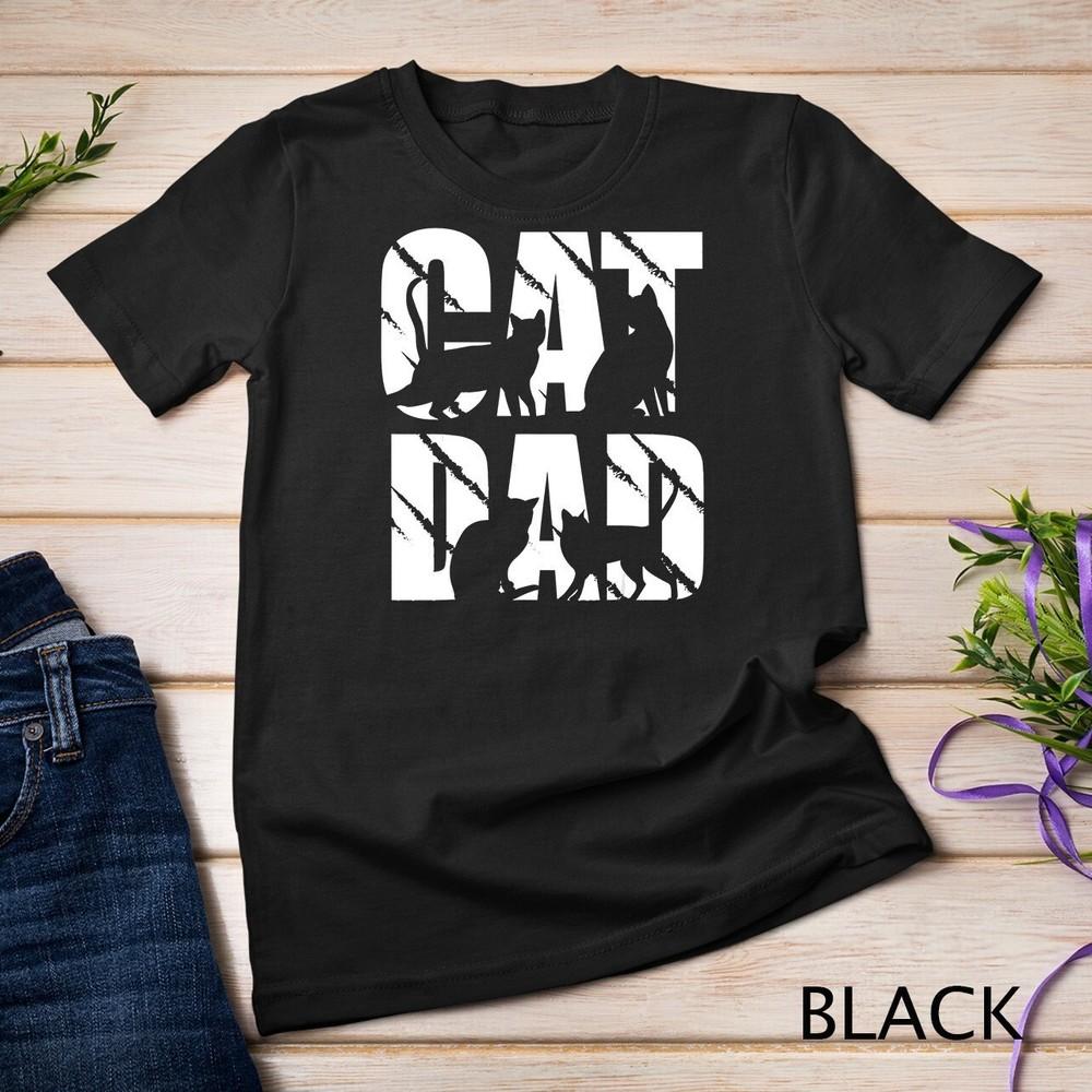 Cat Dad  Funny Cat Lover Graphic Retro Unisex Pet Owner Tee Unisex T-Shirt S