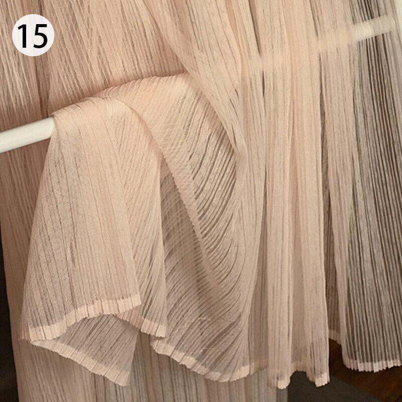 Organ Pleated Mesh Lace Fabric Crumpled Tulle Net Fabric Wedding Organ Skirt Dress Costume Curtains Handmade DIY Craft Material