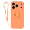 For iPhone 17 Pro Silicone Case with Strap Ring Kickstand Phone Cover