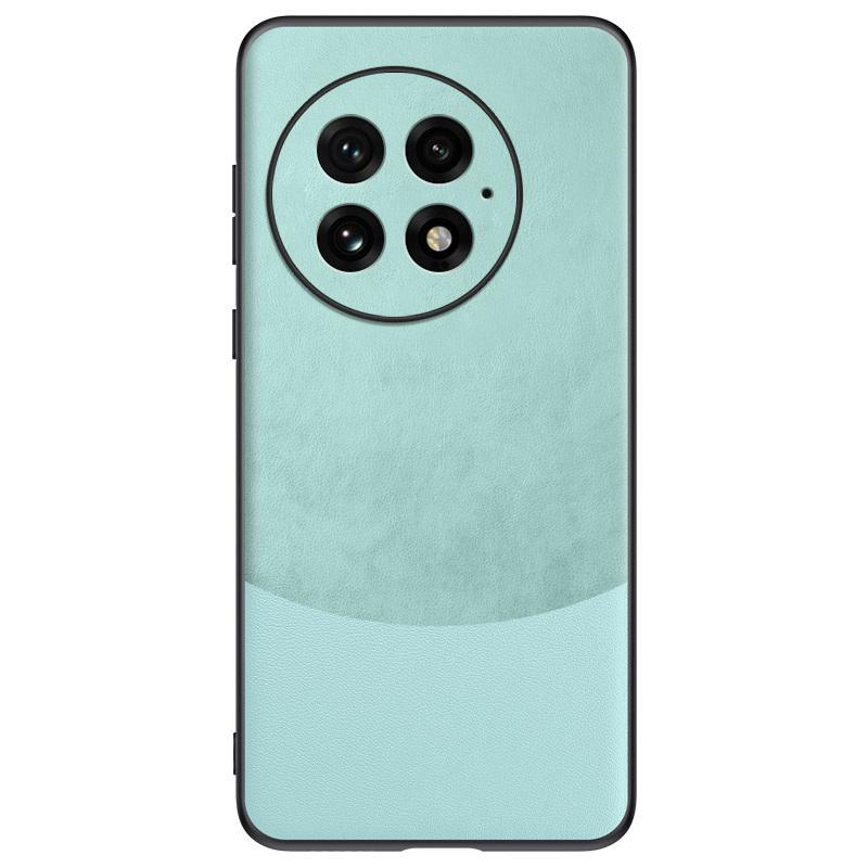 Luxury Vegan PU Leather Business Style Back Case for OnePlus 13 / 13T Matte Soft Silicone Phone Shell Protection Bumper