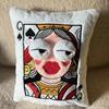 Creative Cartoon Embroidered Pillow Quirky Game Theme Big Eyes Pillow Soft Square Decorative Cushion Sofa Decor