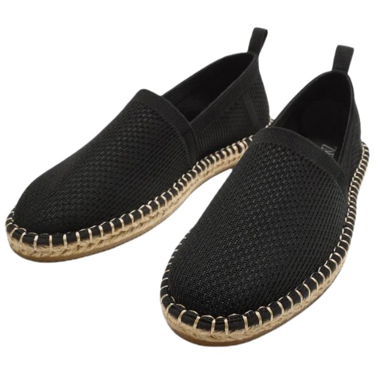 Zara Casual Comfortable Knitted Fabric Fisherman Shoes Men Shoes Black 12705520800