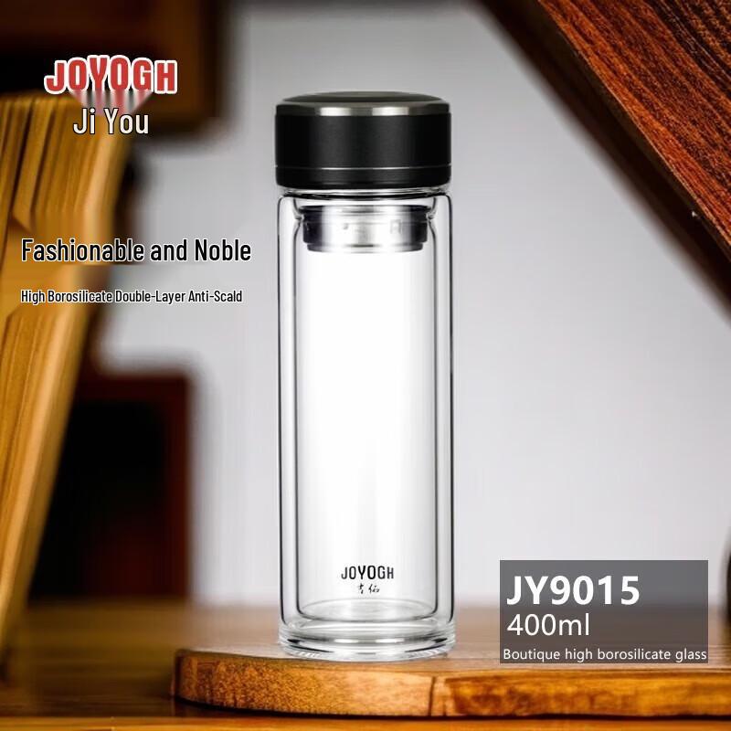 JOYOGH Double-Walled Glass Tea Infuser Mug