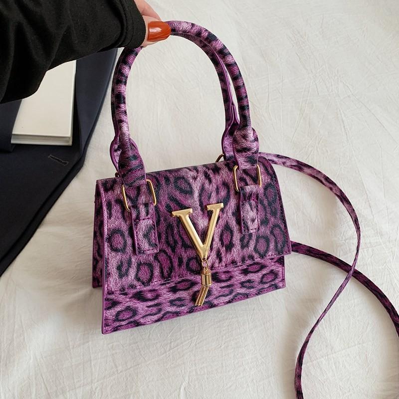Chic Vintage Leopard Print Commuter Small Square Bag Fashionable And Versatile For Daily Use