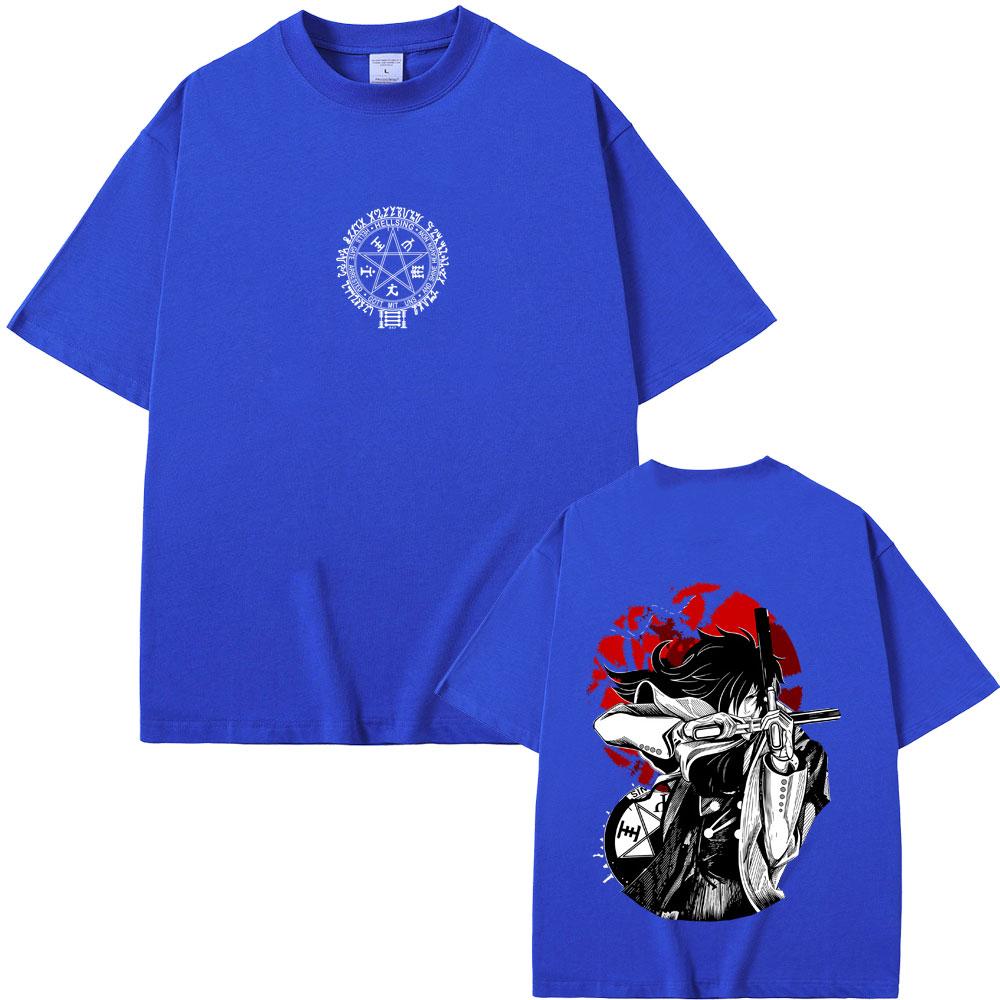 Anime Hellsing Yumie Takagi Graphic Tshirt Vampire Alucard Merch T Shirts Unisex Women Gothic Unisexga Oversized Short Sleeve Tshirt