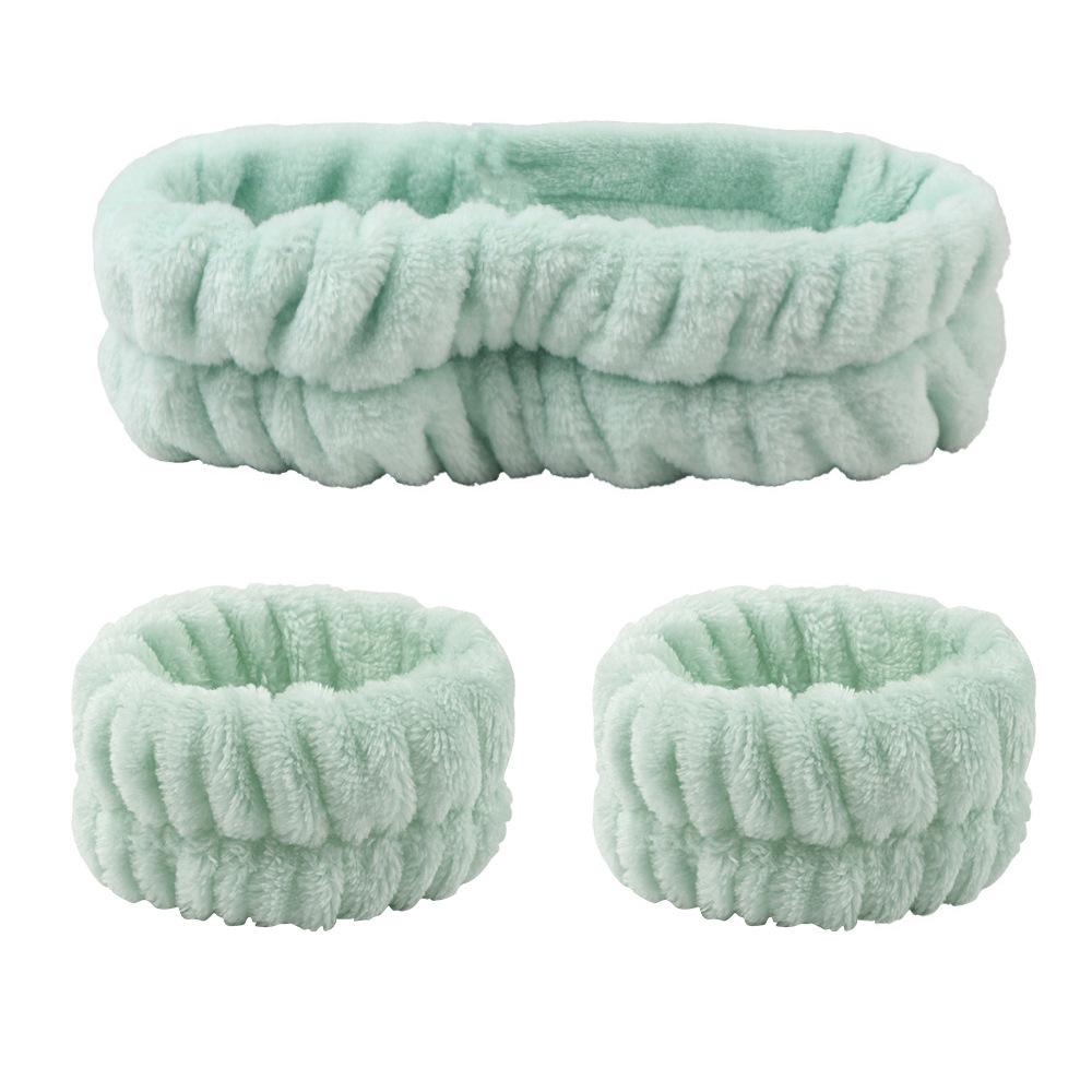 Damen Cross-Border Mode Haarband: Süßes Plüsch Stirnband in Unifarben zum Waschen des Gesichts, für Make-up und zur Verwendung am Handgelenk