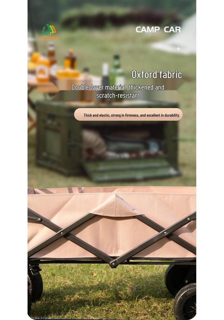 Portable Folding Cart for Camping & Shopping with 7-Inch Wheels