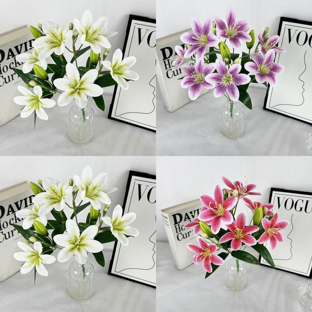 Artificial Lily Flower Bouquet For Wedding Decor And Hotel Lobby Arrangements