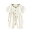 Cheng Bao Summer Baby Bodysuit Short Sleeve Modal Newborn Romper Pajamas