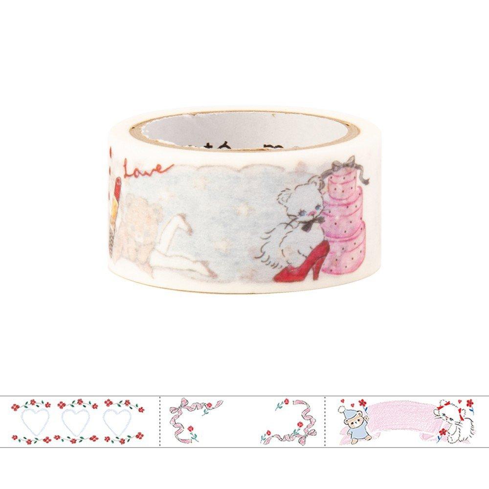 

Marks Masking Planner Title Tape, Water-Based Pen-Writable, Perforated, Decor, Maste Pattern, Girly, MST-FA10-E