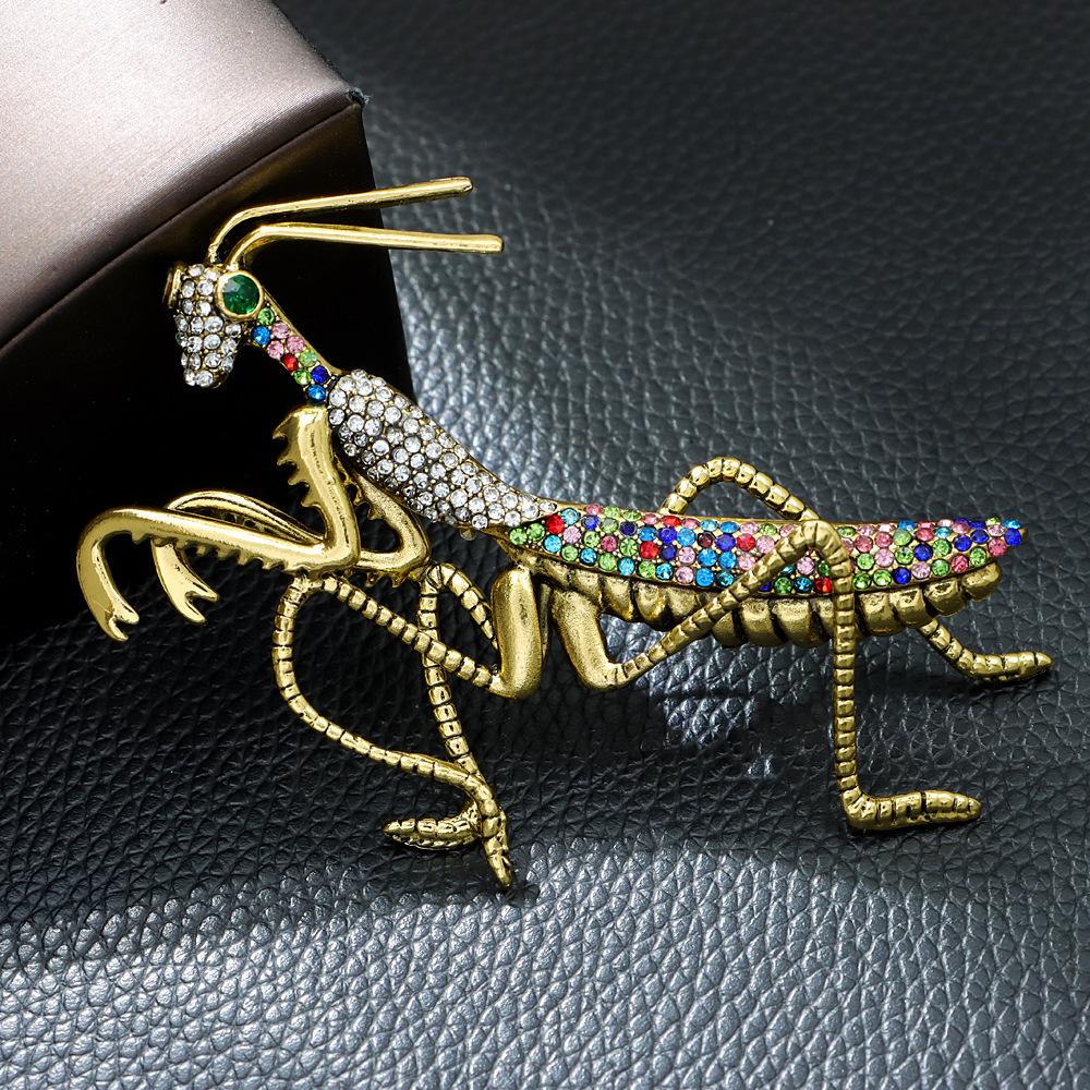 

Модная большая брошь-богомол с бриллиантами, летняя одежда, аксессуары, булавка, винтажная булавка в виде животного и насекомого разноцветный