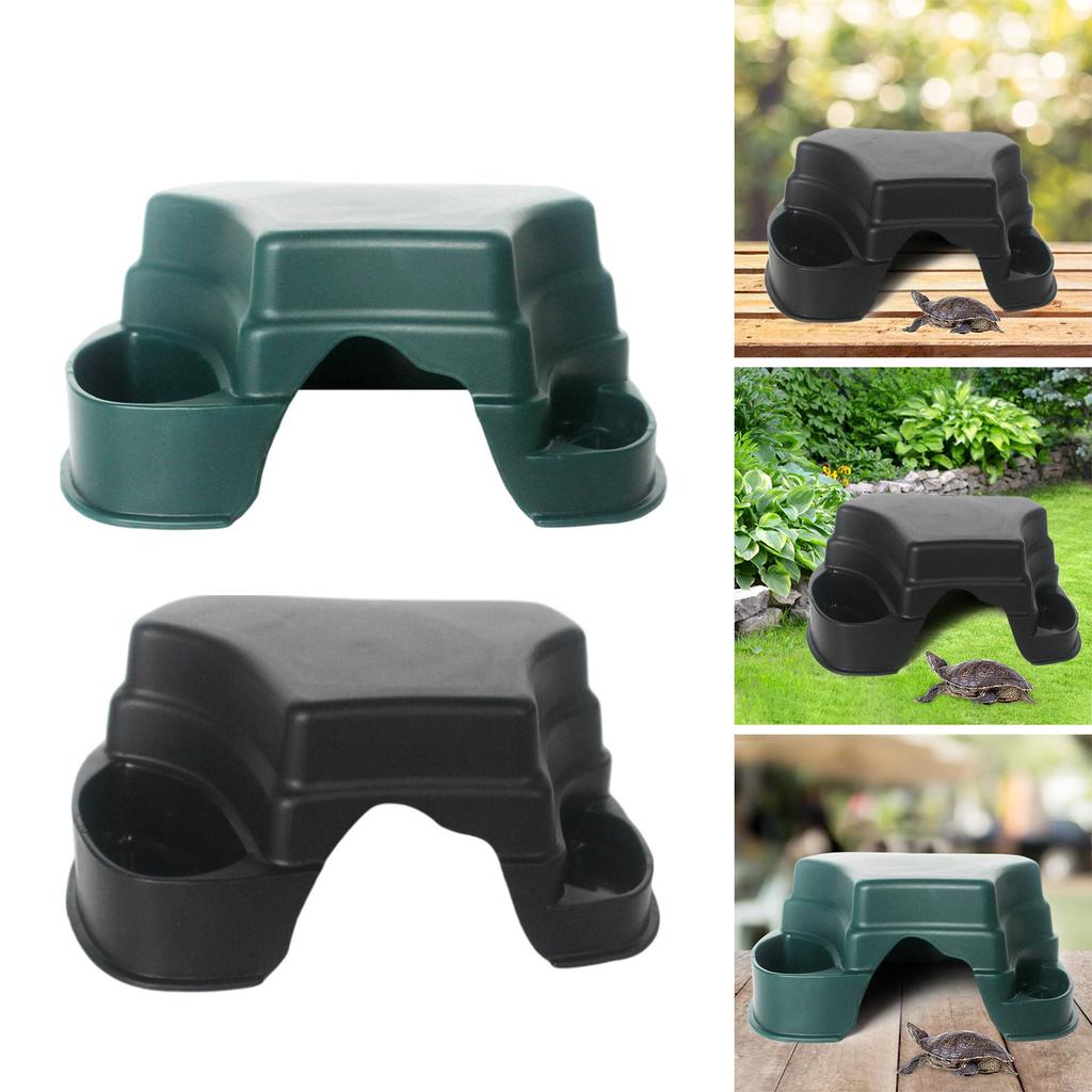 Plastic Reptile Hide Box Cave with Basin Shelter House Decor Box Hiding