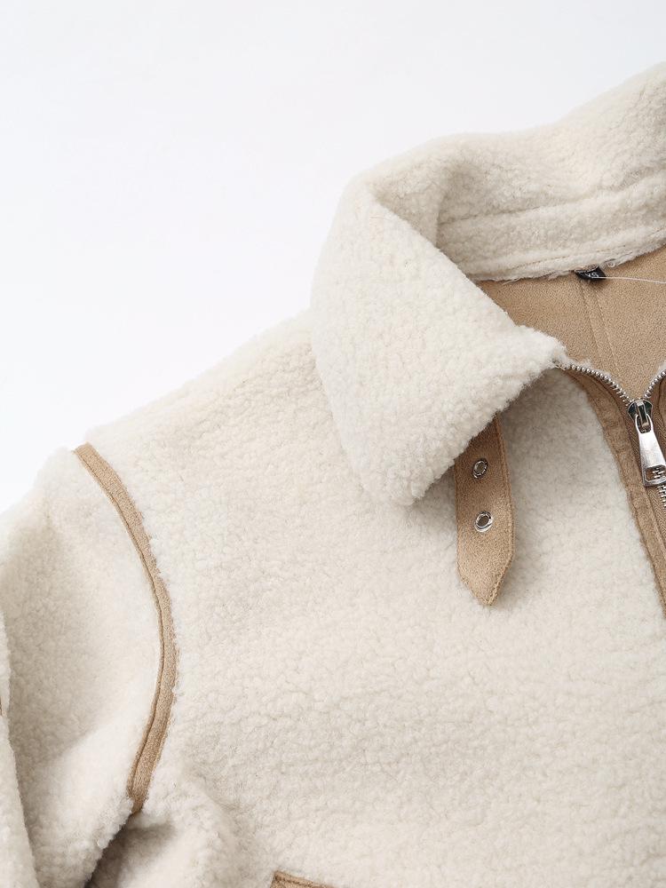 European & American Retro High Street Style Double-Sided Fleece Jacket