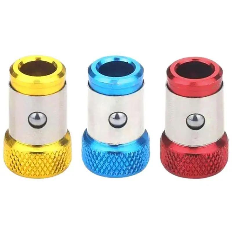 3Pcs Magnetic Bit Holder Alloy Electric Magnetic Ring Screwdriver Bit Strong Non-slip Magnet Ring for Phillip Bit Magnetizer