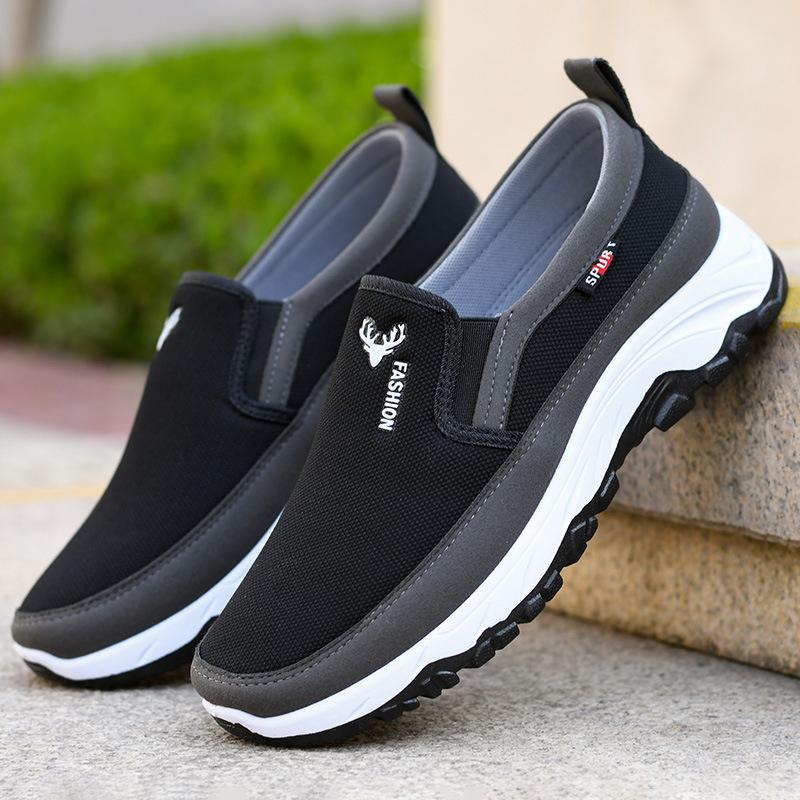 

Fashion 2024 Spring/Summer New Casual Middle and Elderly Dad s Shoes Soft Sole Strong Walking Anti Dirt Shoes, Cover Up Men s Shoes 44 чёрный