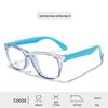 Kids' Color Block Silicone Blue Light Protection Eyeglass Frames - Rivet Design, Lens Compatible.