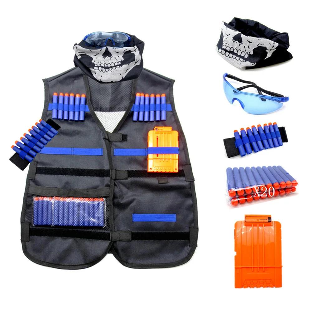Soft Kids Vest Suit Kit for Nerf N-Strike Elite Series Outdoor Game Undershirt Holder Kit Magazine Accessories Toys