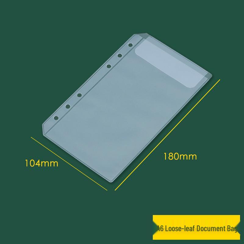 A5/A6 Multi-spec Transparent 6-Hole Zipper Loose-Leaf Notebook & Ticket Planner PVC Storage Bag