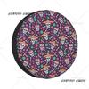 Custom Sugar Skulls Flower Spare Tire Cover for Day Of The Dead Car Wheel Protector Universal Wheel Tire Cover for Trailer