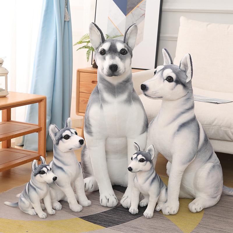 New Stuffed Soft Simulation Husky Plush Toys Lovely Animal Dog Dolls Pillow Creative Birthday Xmas Gifts