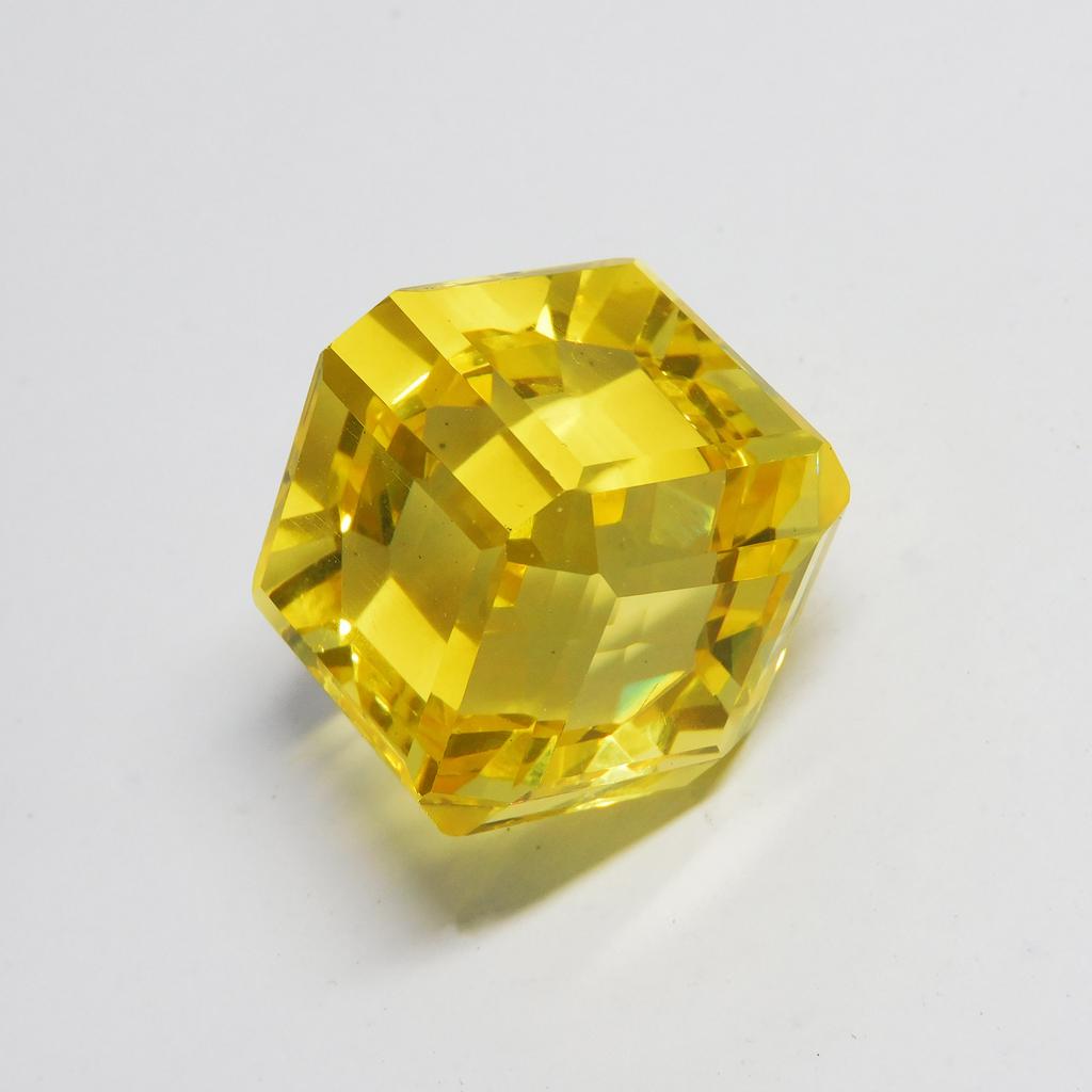 Natural Topaz Yellow Cube Cut CERTIFIED 148.40 Ct Loose Gemstone Huge Size