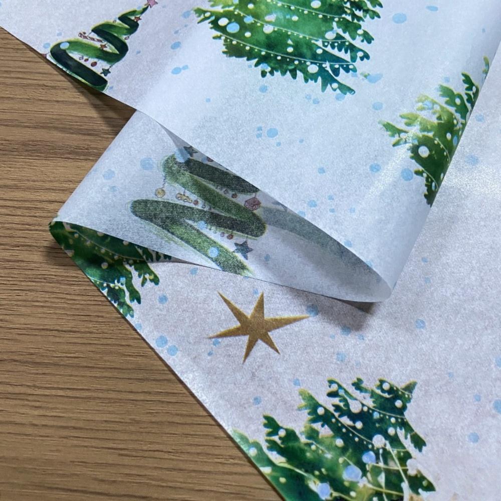 10/20 Stück Dünnes Papier mit bunten Lichtern und Weihnachtsbaum-Mustern 50cmx35cm Geschenkpapier für Hochzeiten Weihnachtsgeschenke
