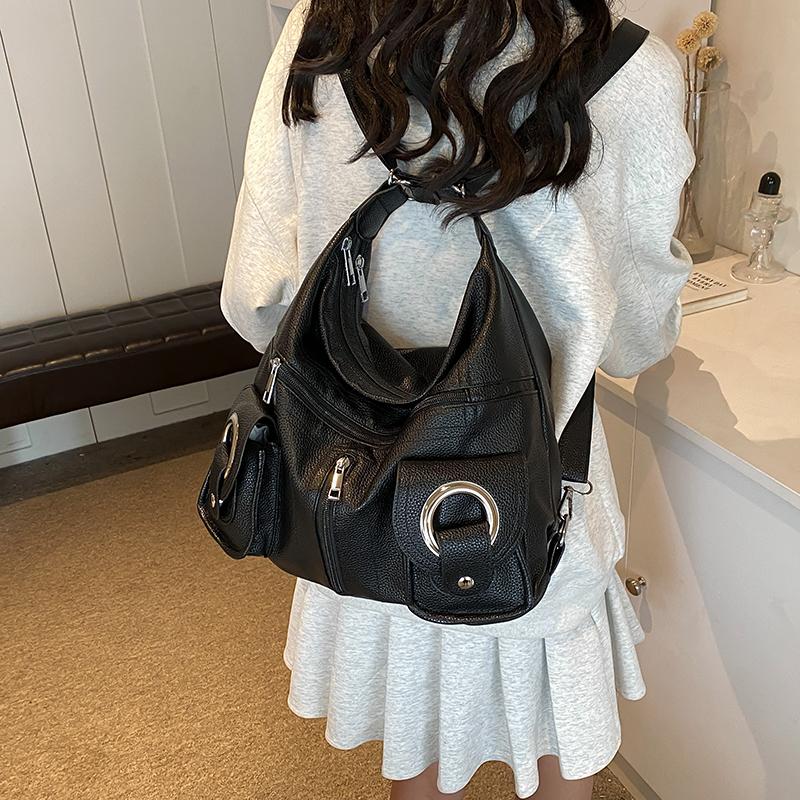 PU Tragetasche Damen Schultertasche Pendler Große Kapazität Rucksack