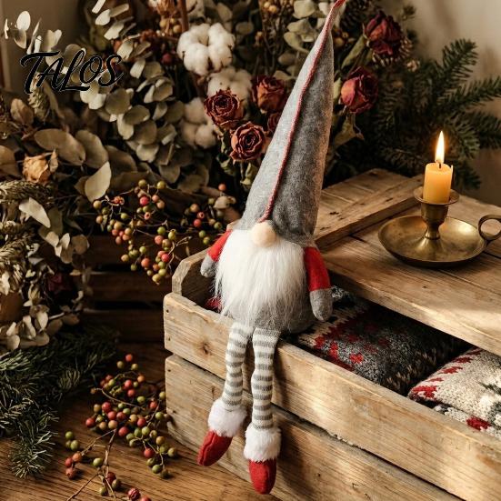 Weihnachts-Plüschdekoration Wichtelpuppen-Dekoration, Lange Beine Weiche Schwedische Figur, Feiertags-Stoff-Elfen-Zwerg-Schmuck für Zuhause Etagen-Tablett Tischplatte