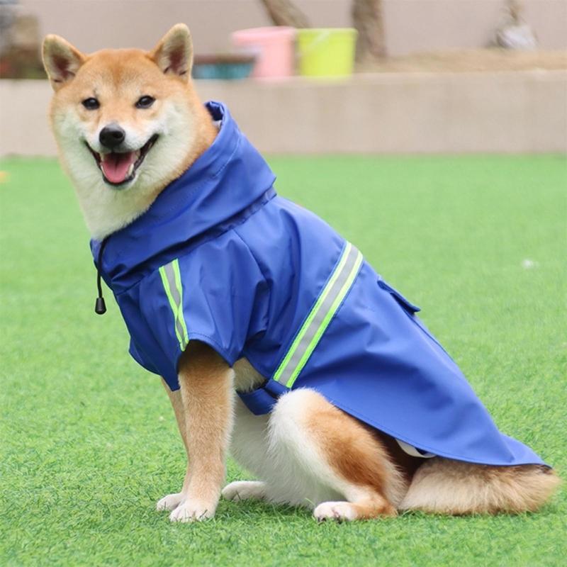 Pet Dog Raincoat Reflective Hooded Jumpsuits Dog Waterproof Coat Water Resistant Clothes for Cat Jackets Pet Supplies