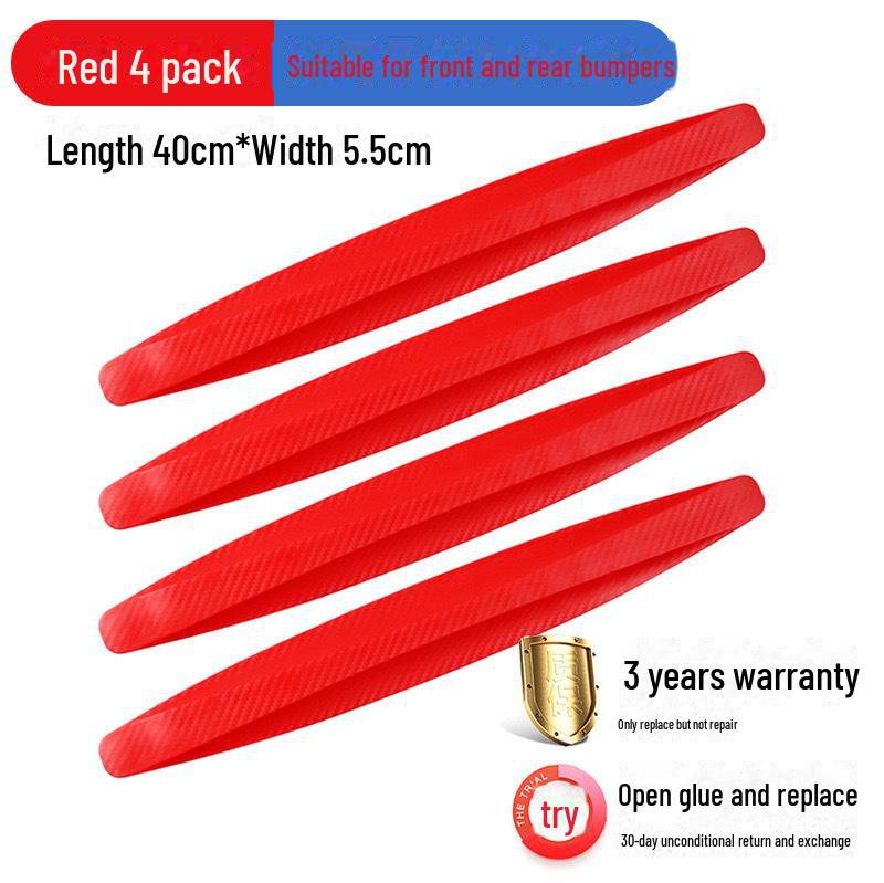 Front and Rear Bumper Carbon Fiber Anti-Scratch Protection Strips