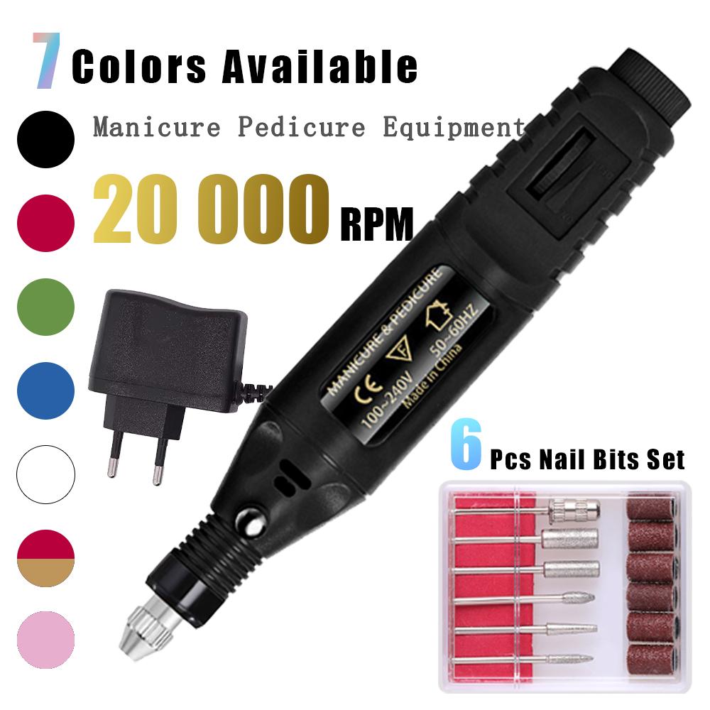 7 Color Portable Nail Polishing Machine NEW Nail Drill Machine Electric Nail Sander Nail Accessories Milling Cutter For Manicure
