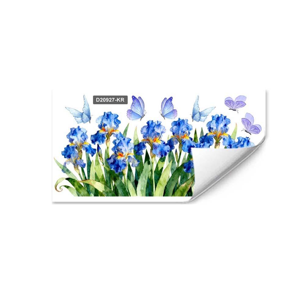 

Flower Butterfly Glass Electrostatic Film Tulip and Leaf Window Glass Decor Shop/Coffee D 30x60cm