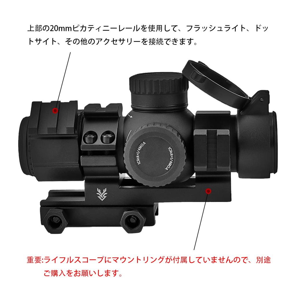 SWAMP DEER OPTICS Riflescope, 3x30IR Fixed Magnification, Short Scope, IPX7 Waterproof Sight (Black)