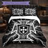 Portugal Football Pattern 3 Pieces Bedding Set Soft Microfiber Duvet Cover with Pillow Cases for Bedroom