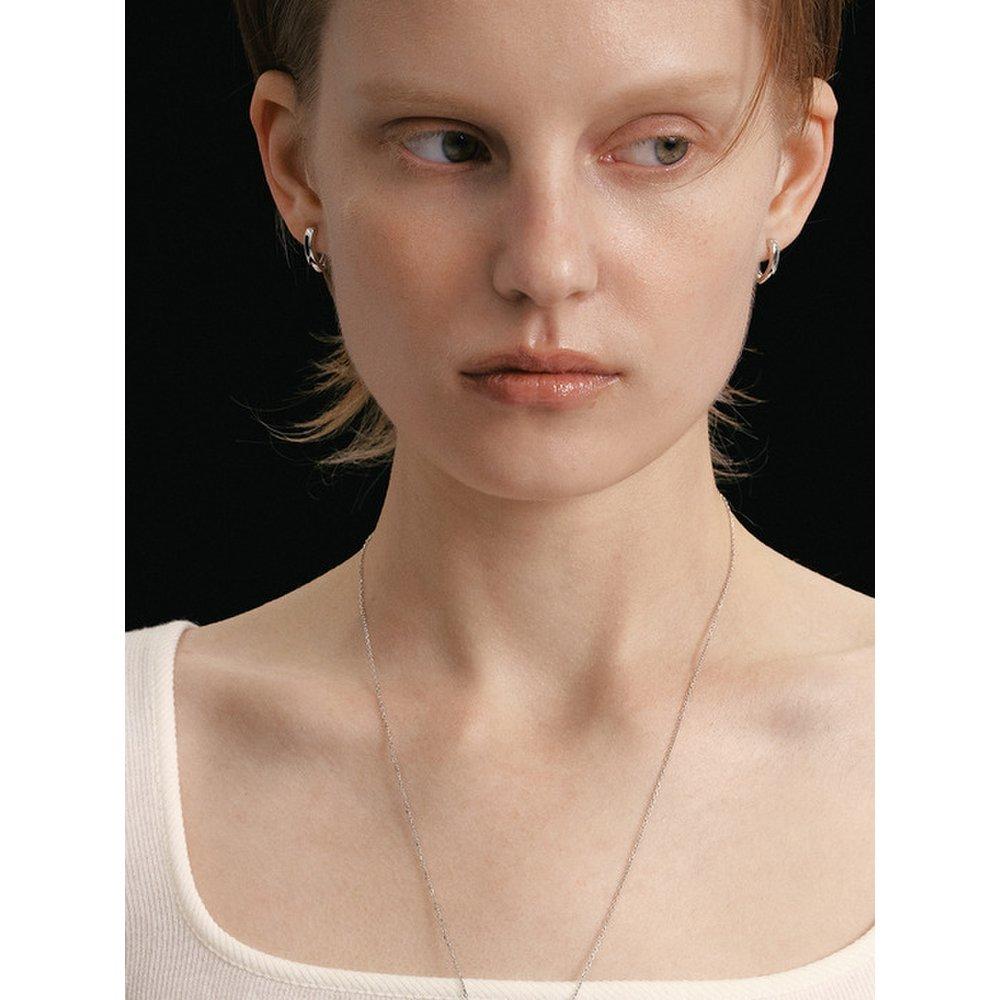 Silver 925 V Edit One-Touch Earrings Lse99