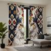 Hd Euro American Style Embroidery Elvis Decorative Curtain Blue Tie Digital Printed Home Decoration Decora Curtains Set Of 2 Made Polyester